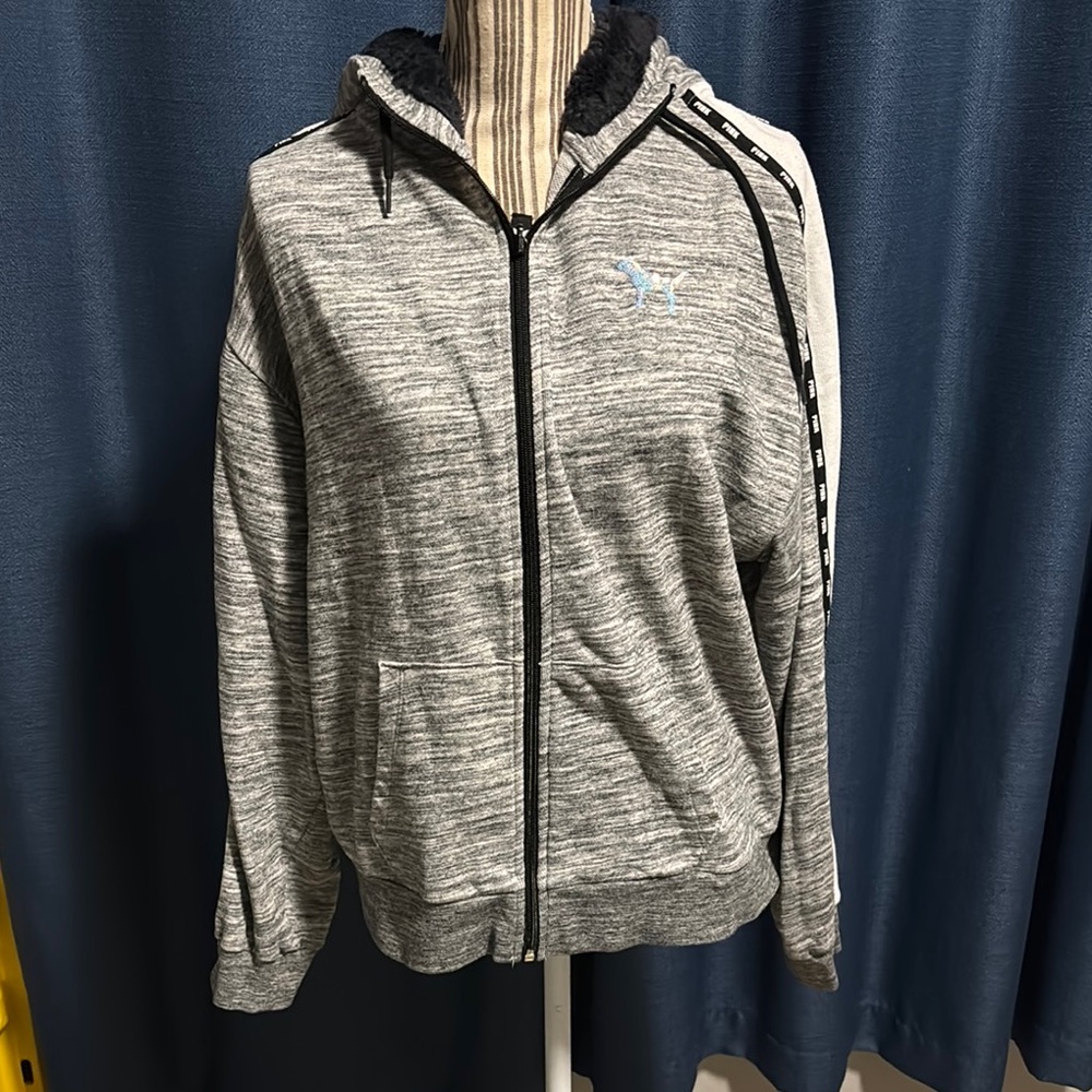 PINK Striped Hoodie with Soft Lining